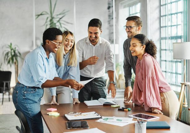 Business people having a meeting in the office. Teamwork and success concept